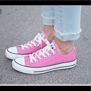 Pink and White Converse